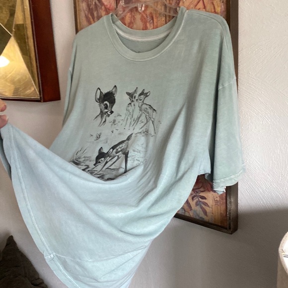 DISNEY BAMBI TOP THUMPER MINT GREEN TOP SHORT SLEEVE T-SHIRT STRETCH L - Picture 5 of 8